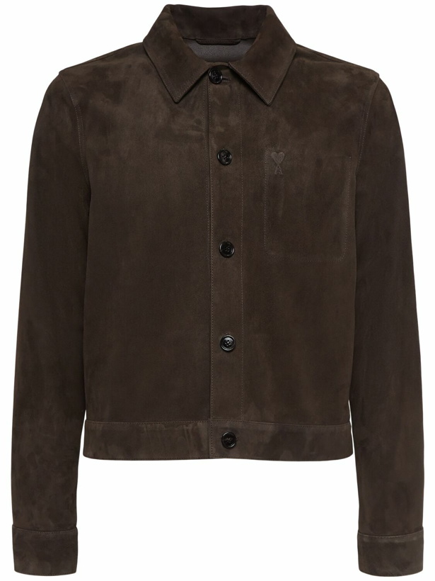Photo: AMI PARIS Buttoned Leather Overshirt