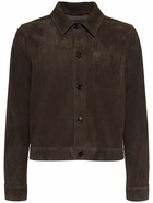 AMI PARIS Buttoned Leather Overshirt
