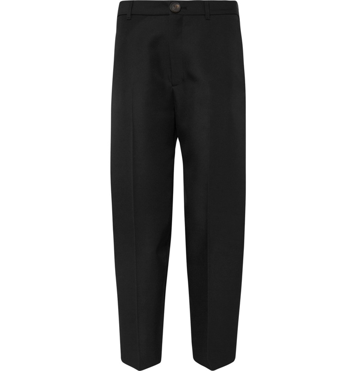 Photo: Balenciaga - Black Wide-Leg Twill Trousers - Black