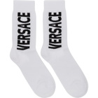 Versace White and Black Big Socks