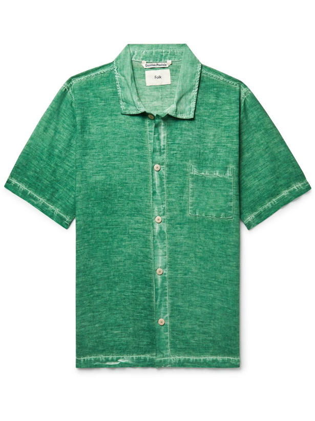 Photo: Folk - Seoul Linen and Cotton-Blend Shirt - Green