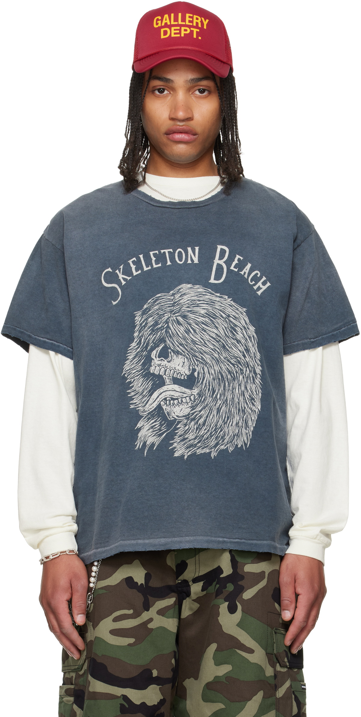 Gallery Dept. Gray Skeleton Beach Grit T-shirt