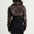Rick Owens Women's Cropped Leather Bomber Jacket in Grease