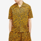 Palm Angels Men's Leopard Vacation Shirt in Orange