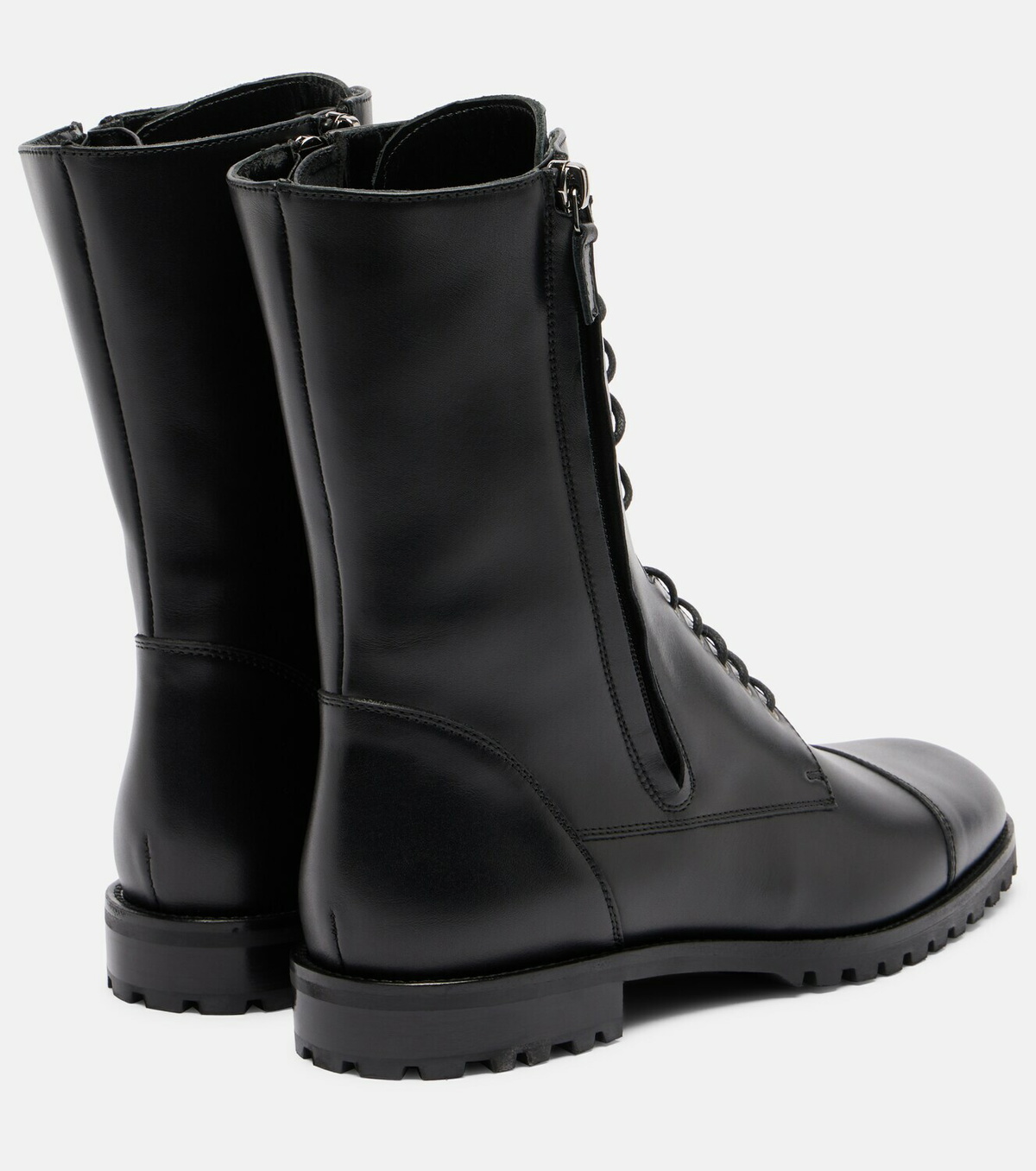 Manolo Blahnik Lugata leather combat boots