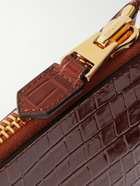 TOM FORD - Croc-Effect Leather Pouch