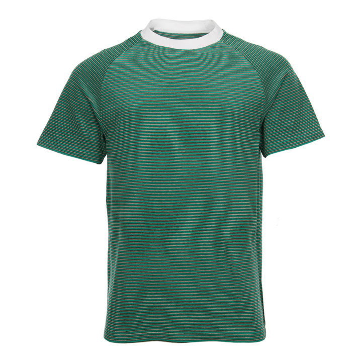 Photo: Striped Terry T-Shirt - Green/Olive