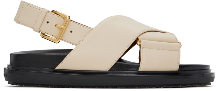 Photo: Marni Off-White Leather Fussbett Sandals