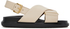 Marni Off-White Leather Fussbett Sandals
