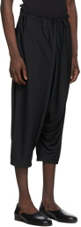 132 5. ISSEY MIYAKE Black Jersey Seamless Bottom Basic Trousers