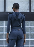 GREG ROSS Shrunken Military Hooded Sweatshirt