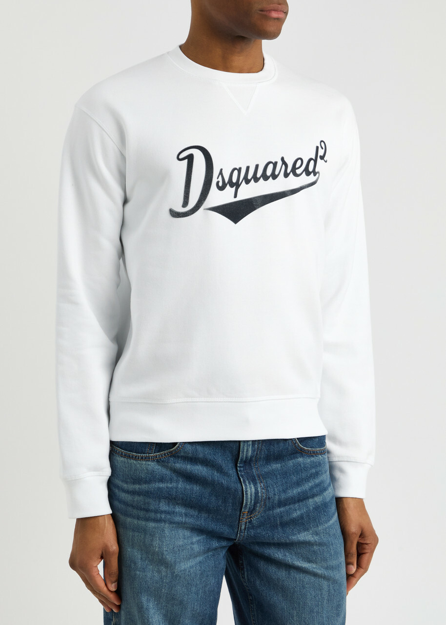 DSQUARED2 Cool Fit Logo Cotton Sweatshirt White