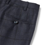 Kiton - Prince of Wales Pleated Cashmere Suit Trousers - Blue