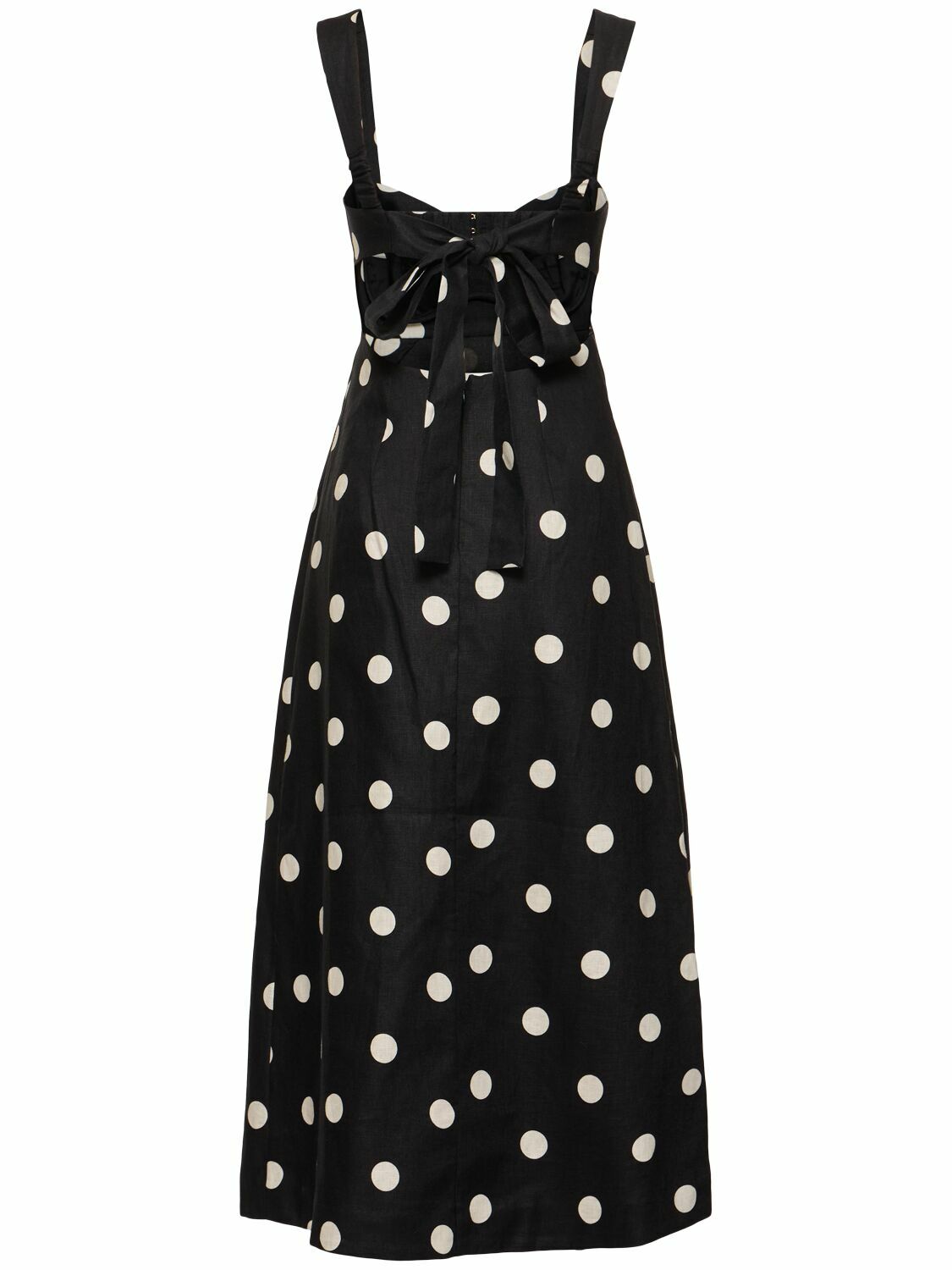 【Zimmermann】Crush polka-dot linen midi dress ZIMMERMANN Crush Polka Dotted Linen Midi Dress Zimmermann