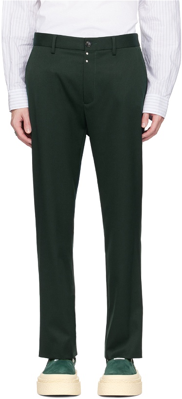 Photo: MM6 Maison Margiela Green Tapered Trousers