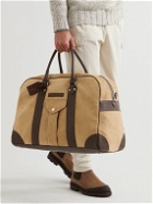 Brunello Cucinelli - Logo-Appliquéd Leather-Trimmed Suede Duffle Bag