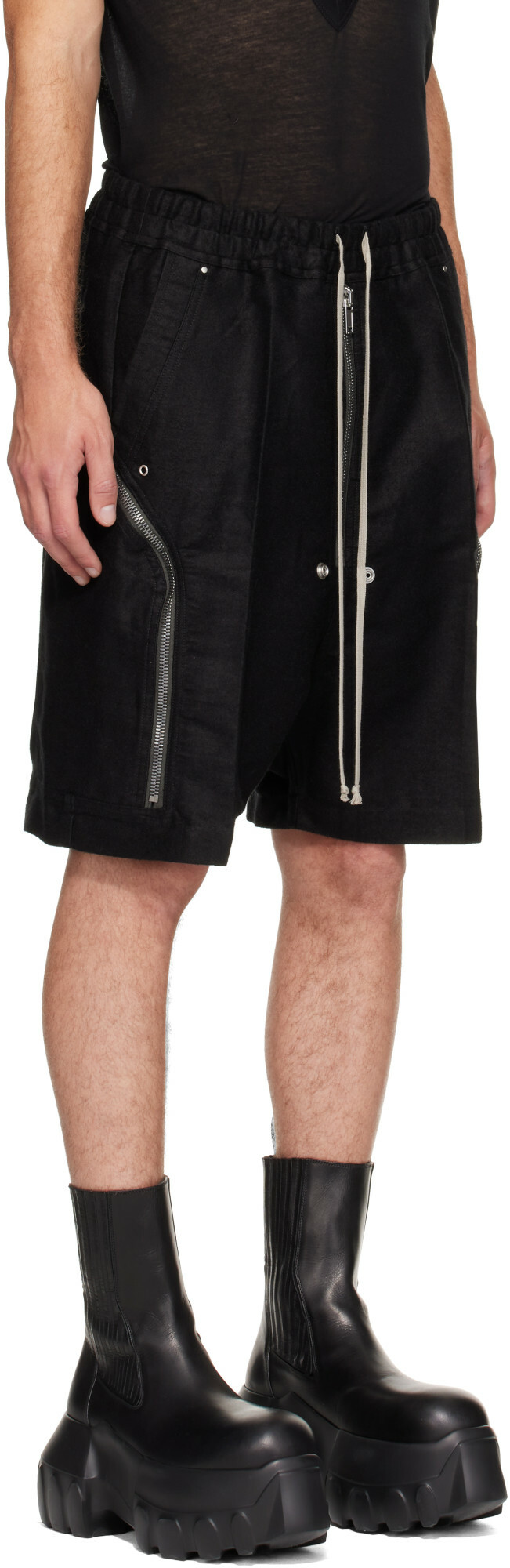 Rick Owens Black Tower Heizer Shorts