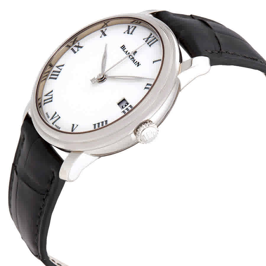 Blancpain Villeret 8 Days White Enamel Dial 18kt White Gold Mens Watch 6630-1531-55B