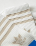 Adidas Mid Cut Crew Socks (3 Pairs) White/Beige - Mens - Socks