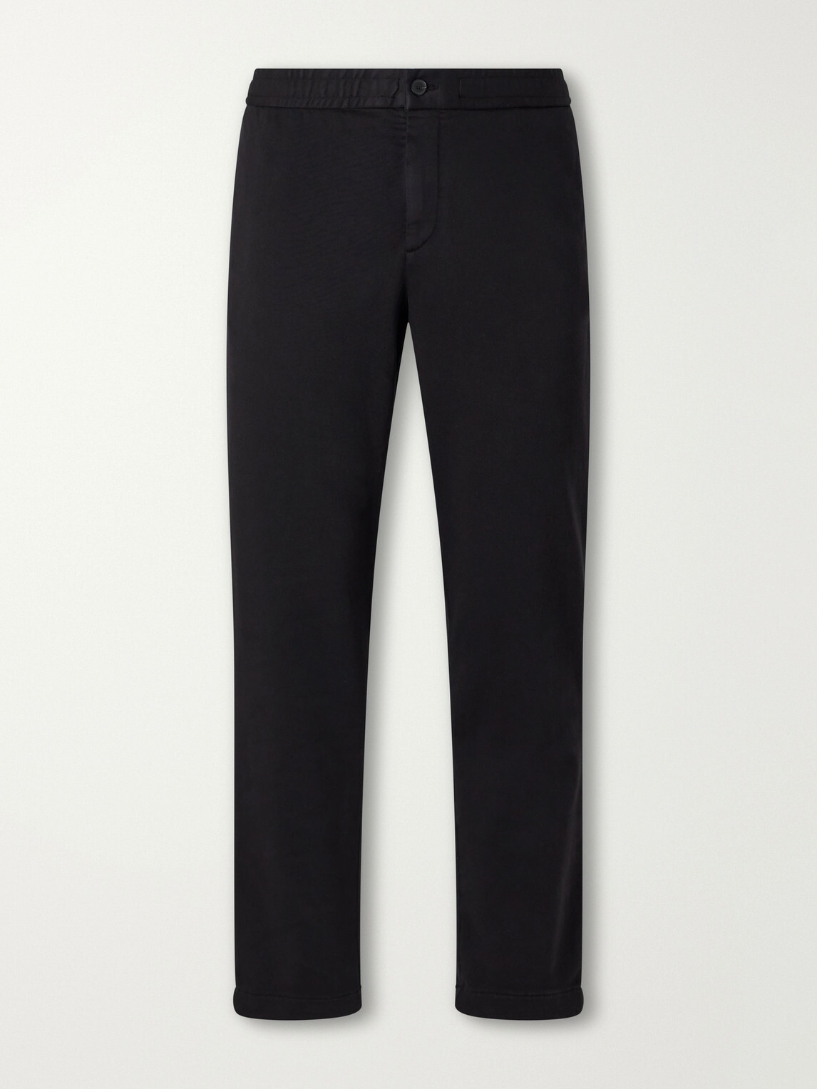 Mr P. - Tapered Cotton-Blend Jersey Drawstring Sweatpants - Black