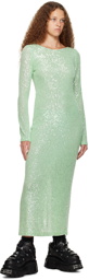 Anna Sui Green Sequinned Midi Dress