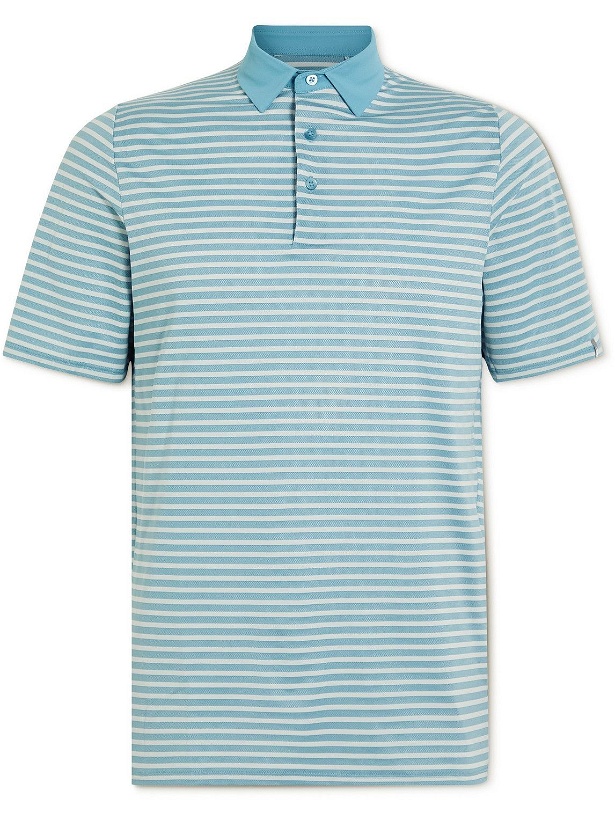 Photo: Kjus Golf - Luis Striped Stretch-Mesh Golf Polo Shirt - Blue