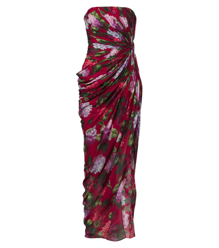 Photo: Carolina Herrera Floral silk chiffon bustier dress
