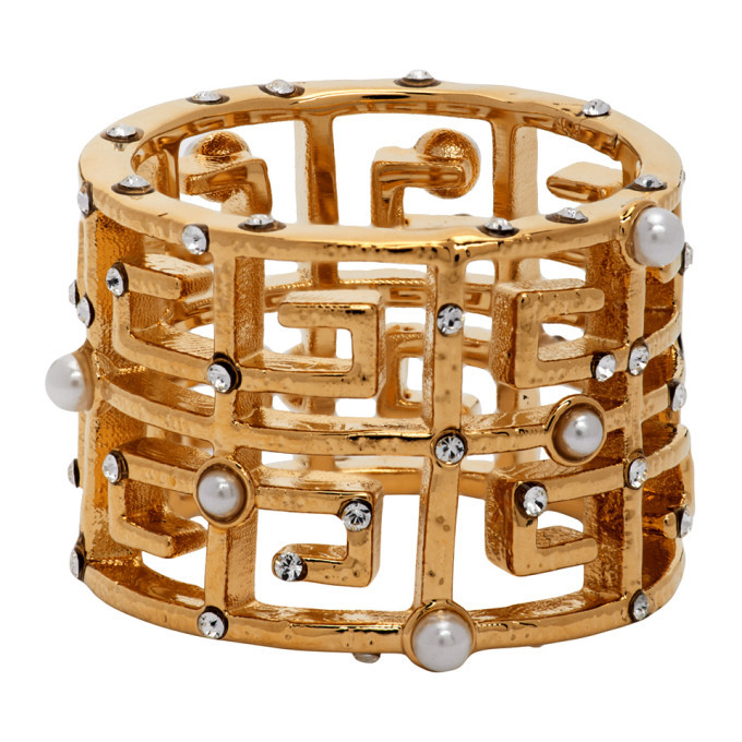 Givenchy Gold Pearl 4G Ring