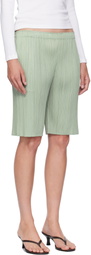 PLEATS PLEASE ISSEY MIYAKE Green June Monthly Colors Shorts