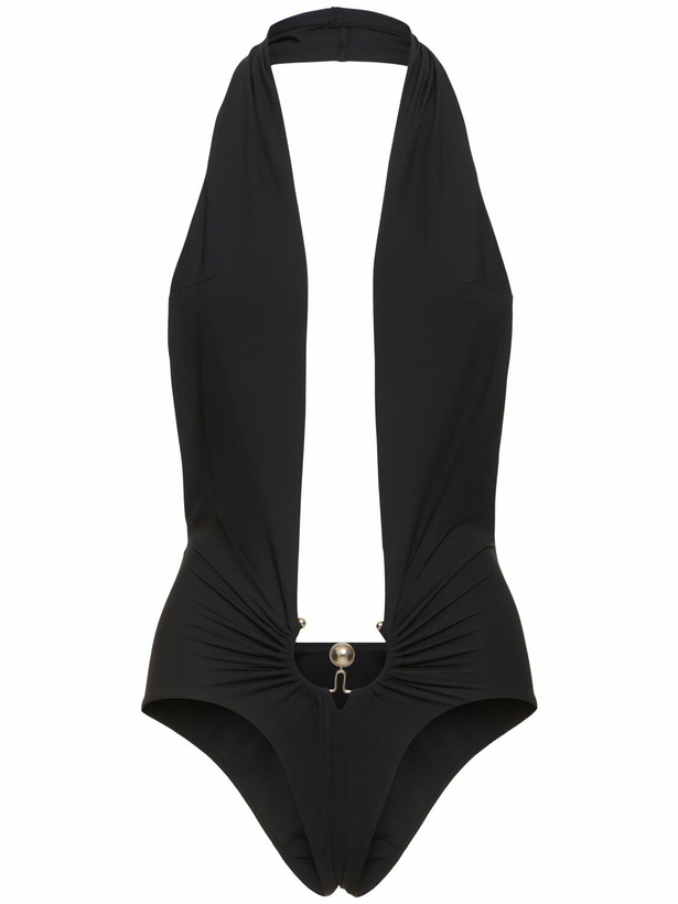 Photo: CHRISTOPHER ESBER Halter Neck One Piece Swimsuit