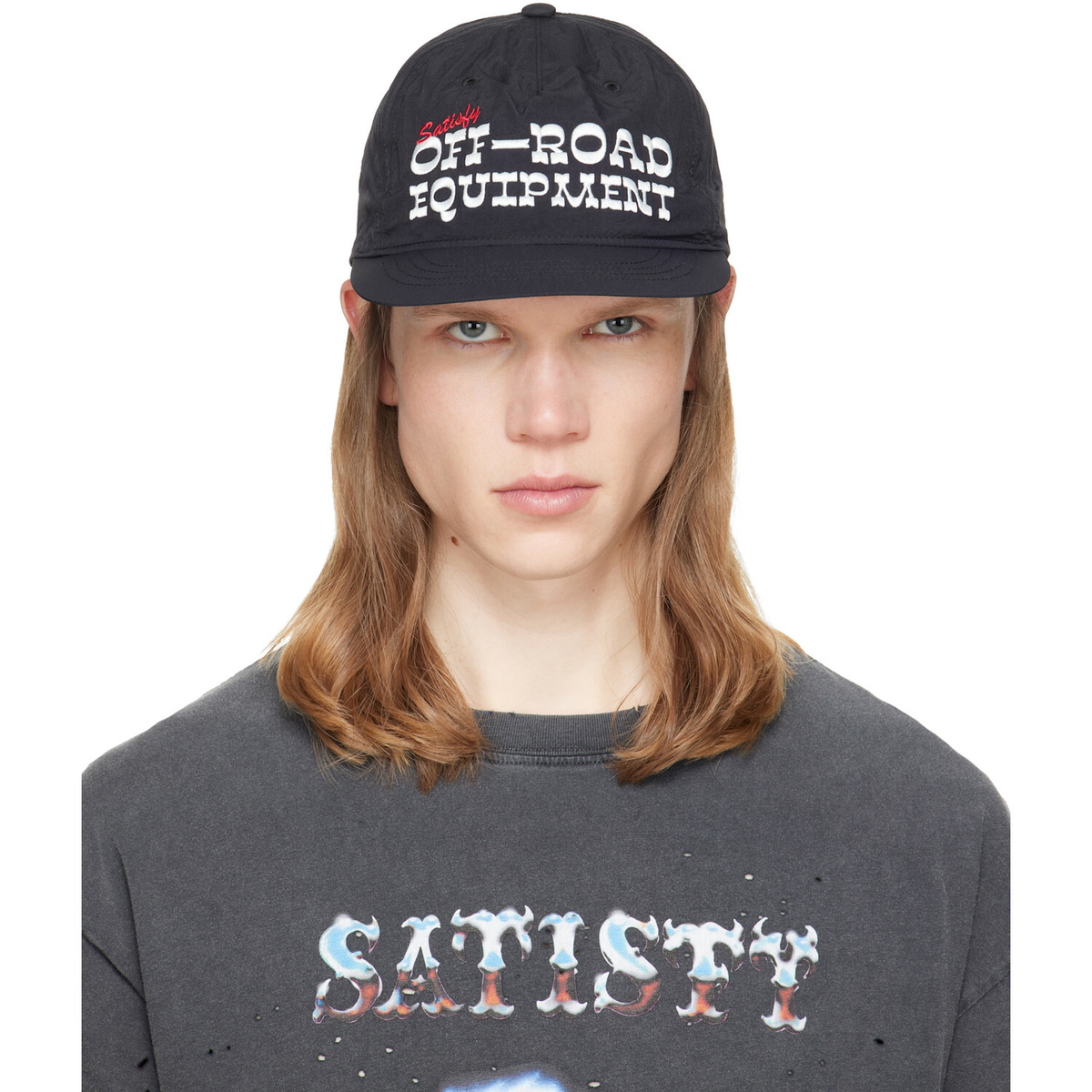 Satisfy Black FliteSilk 5‑Panel Pinch Cap