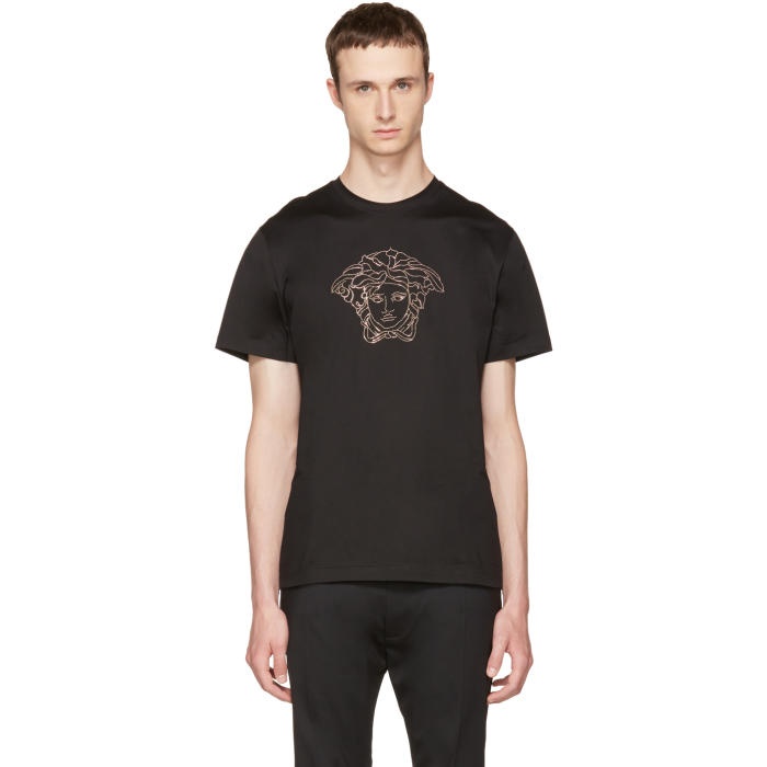 Photo: Versace Black Small Studded Medusa T-Shirt