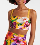 Dolce&Gabbana Floral silk-blend crop top