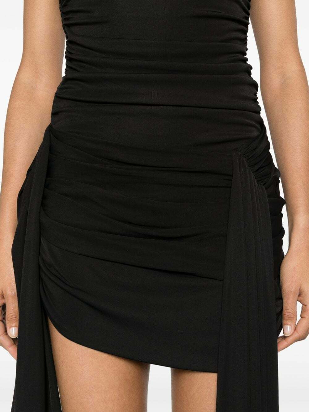 MUGLER VELVET MINI DRESS GREY