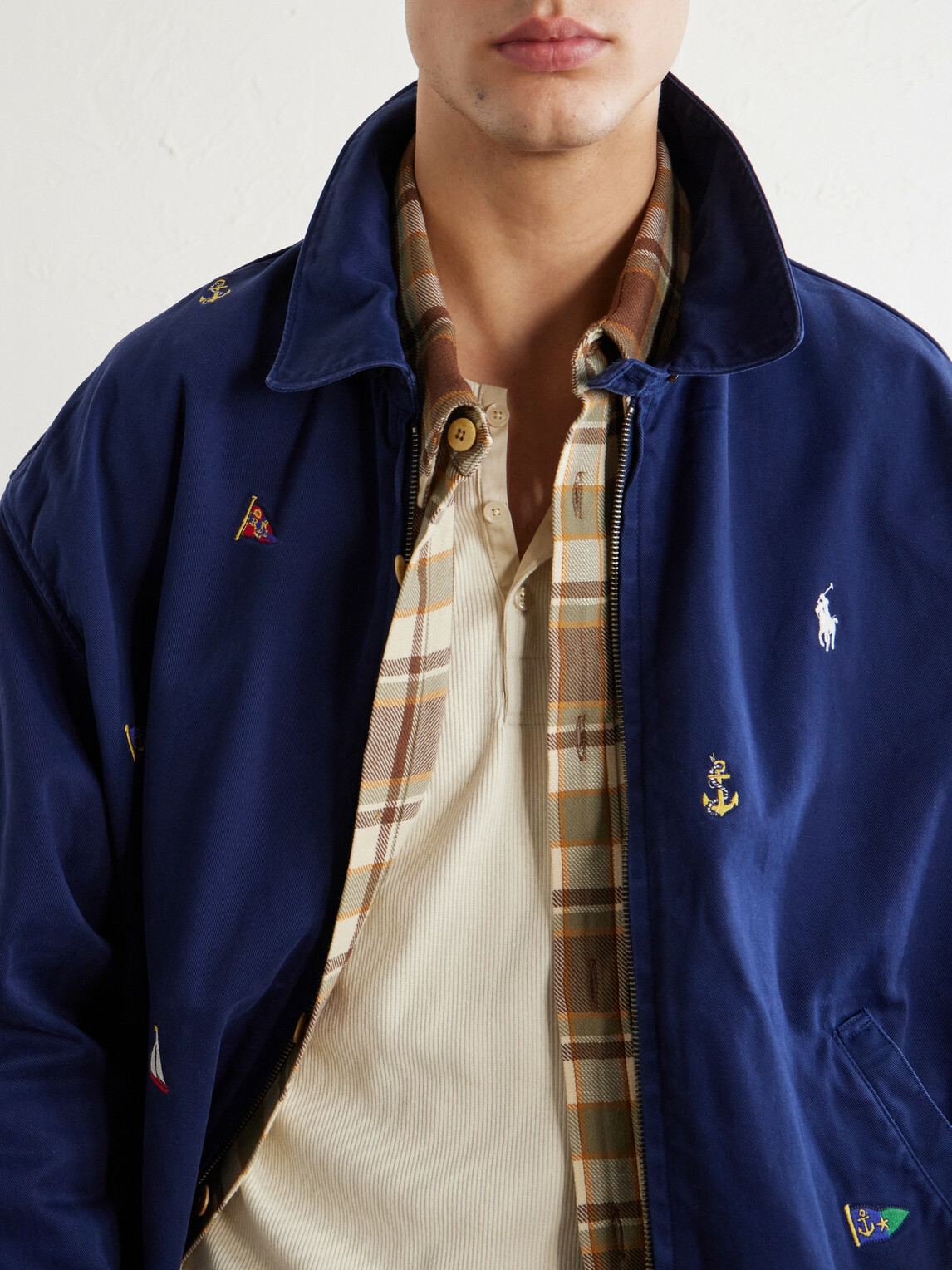 Polo Ralph Lauren - Logo-Embroidered Cotton-Twill Blouson Jacket - Blue