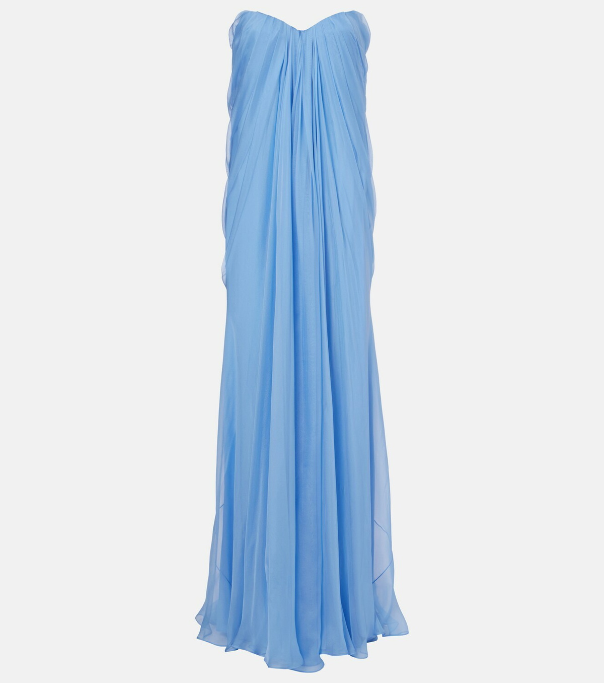McQueen Silk bustier gown