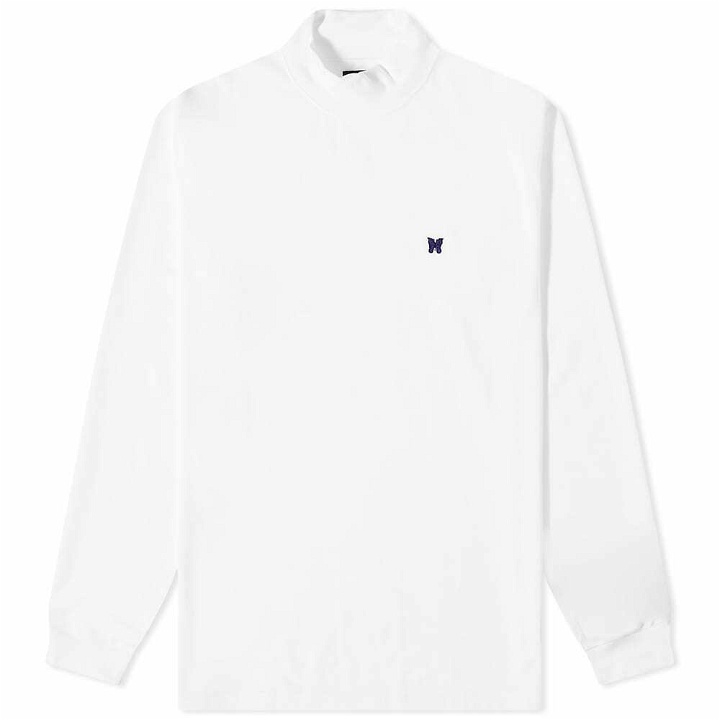 Photo: Needles Men's Long Sleeve Mock Neck T-Shirt in White