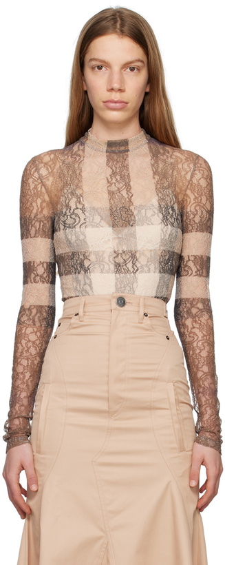Photo: Burberry Brown Check Bodysuit