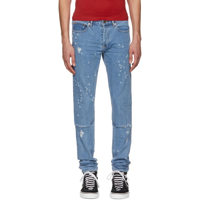 Photo: Givenchy Blue All Over Destroyed Rico Jeans