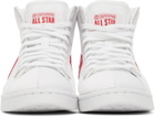 Converse White & Red Pro Leather Parquet Court Sneakers