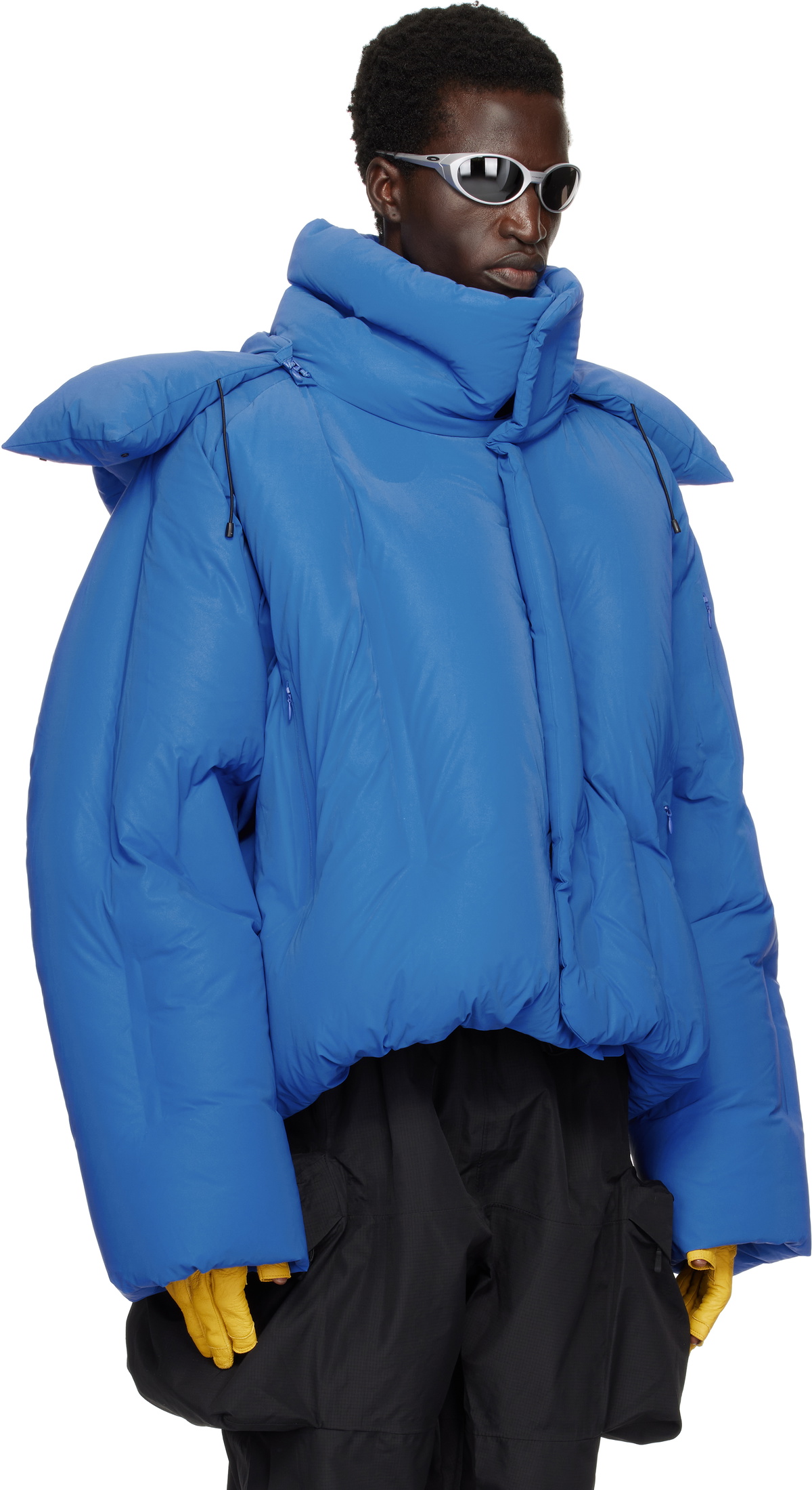 Dingyun Zhang Blue Reflex Cocoon Down Jacket