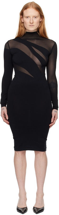 Photo: Wolford Black Sheer Opaque Midi Dress