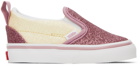 Vans Baby Pink & Off-White Slip-On V Sneakers