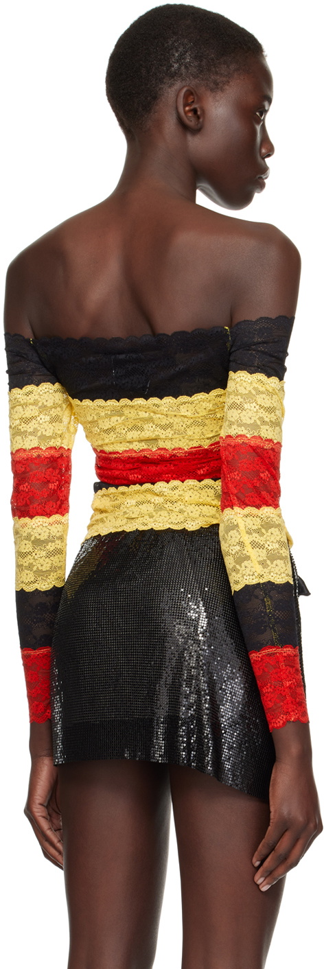 Sinead Gorey Multicolor Lace Bandage Long Sleeve T-Shirt