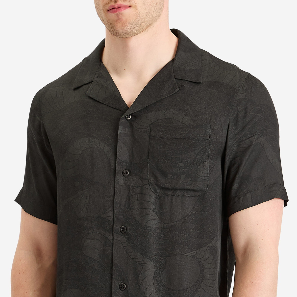 Maharishi Men's Snakeskin Vacation Shirt in Subdued Night
