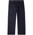 LOEWE - Wide-Leg Pleated Cotton-Corduroy Trousers - Blue