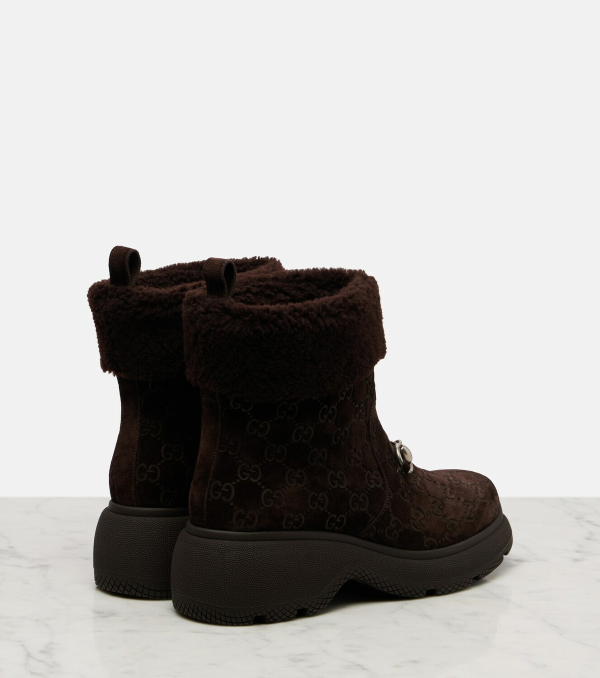 Gucci Yaga GG suede ankle boots