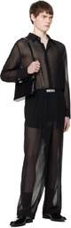 LGN Louis Gabriel Nouchi Black Jogging Large Transparent Trousers