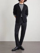 Officine Générale - Drew Tapered Pleated Wool-Twill Trousers - Black