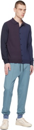 Paul Smith Navy Two-Tone Cardigan